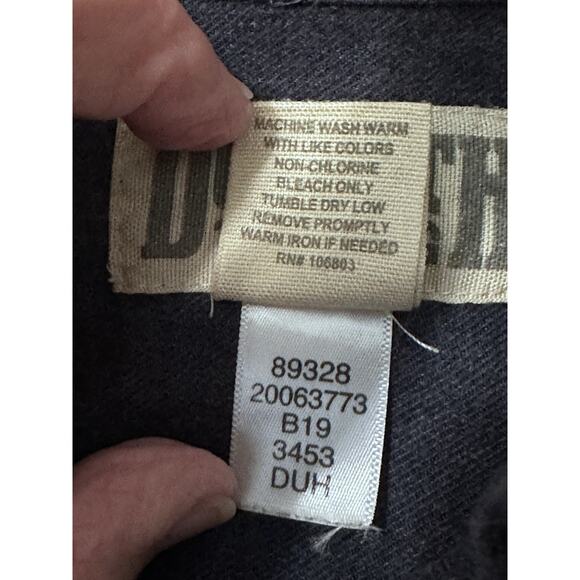 Duluth Trading Co Flannel Shirt Men’s Sz L Blue Button Up Long Sleeve Utility - Picture 5 of 10